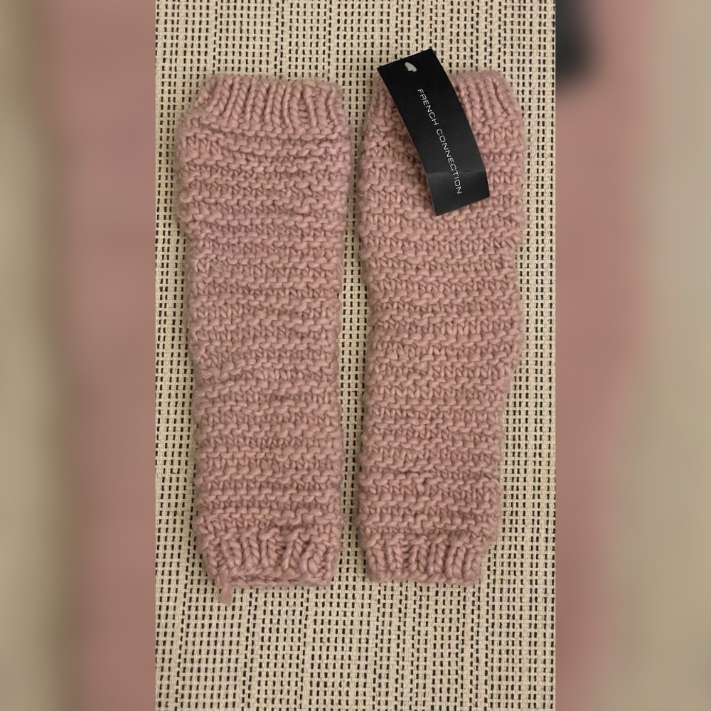 French Connection Pink Knit Arm Warmers